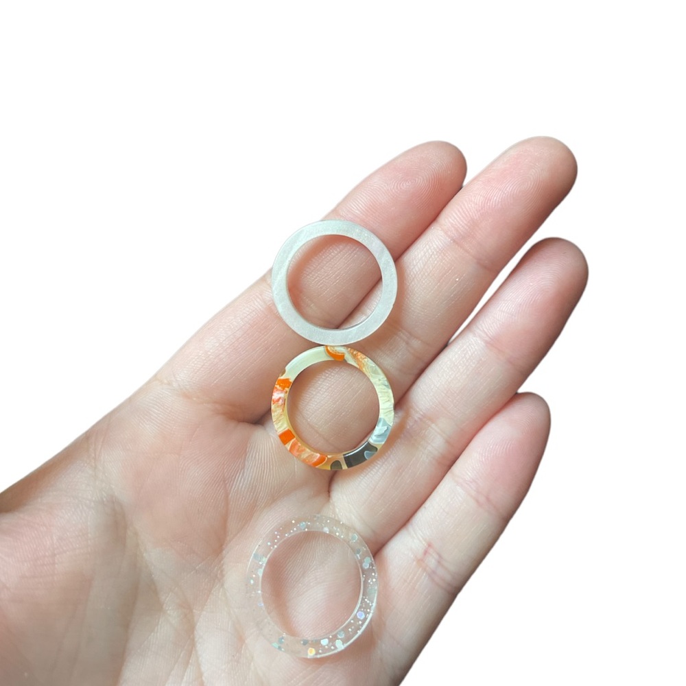 three acrylic rings